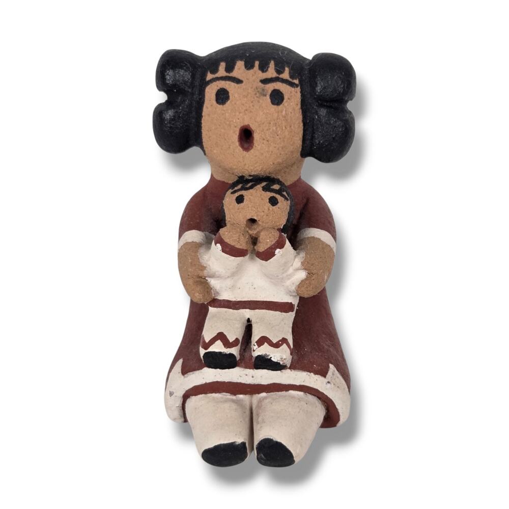 Vintage Pueblo Pottery Storyteller Figurine Jemez Anita Cajero Native American